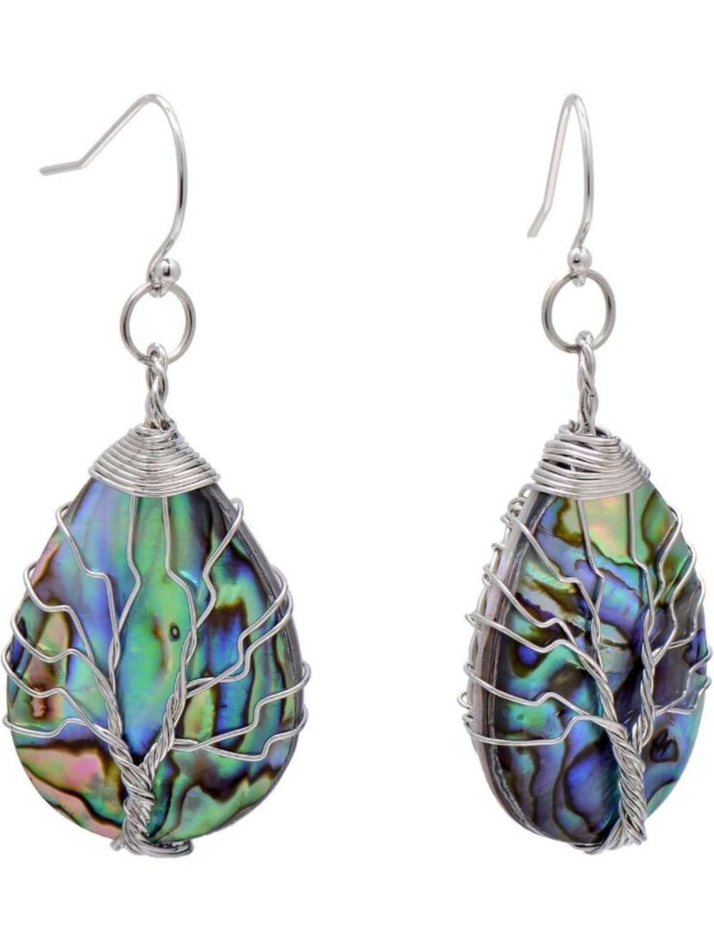 Stylish Teardrop Abalone Shell Dangle Earrings for Women - Boho Chic Accessory